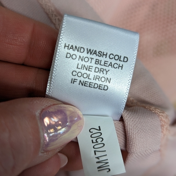 GIANNI Bini Pink Ponte and Mesh Overlay Off the Shoulder Midi Dress L Romantic - Picture 14 of 15